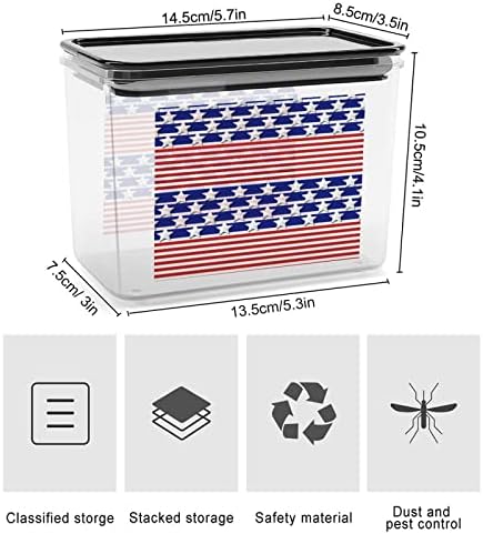 Пластмасова кутия за съхранение с дизайн на американското, контейнери за съхранение на храна с капаци, банка за ориз,