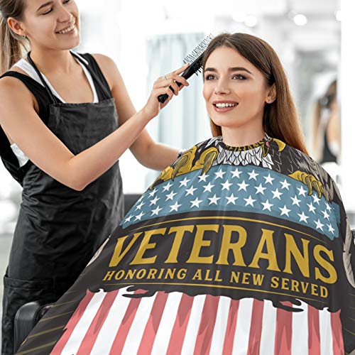 Наметало за фризьор с американския флаг в чест на Деня на ветераните Hawk и Престилка за Брада 2 в 1 - Професионална