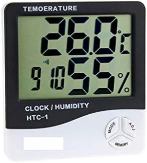 Термометър WDBBY Влагомер за Цифрово измерване на температура и влажност Влагомер за помещения Термометър часовник Календар