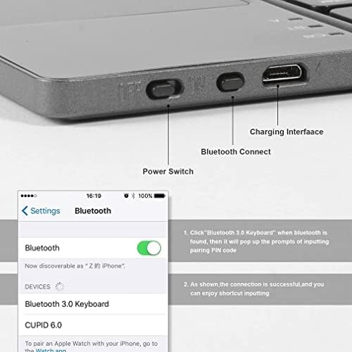 Сгъваема Преносима Безжична клавиатура Bluetooth с Тачпадом Акумулаторна пълен размер Ультратонкая Сгъваема Мини-клавиатура за iPhone, iPad Mini/Pro/Air iOS Android Смартфони/Таблет?