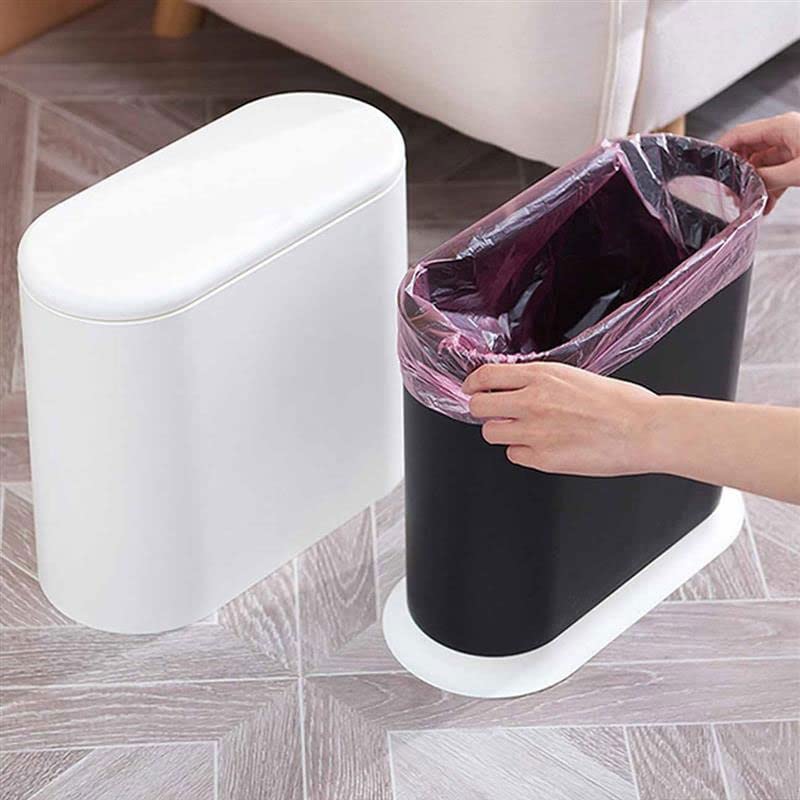 BKDFD Тънката Пластмасова кофа за боклук с панти капак, бяла кофа за Боклук за баня, дневна, офис и кухня (Цвят: OneColor, размер: 34 * 15,8 * 32 см)