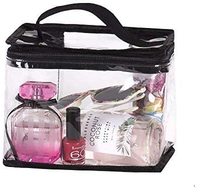 Прозрачната чанта за обяд Ръчен багаж или козметика Тоалетни принадлежности за грим с горната дръжка за голям размер