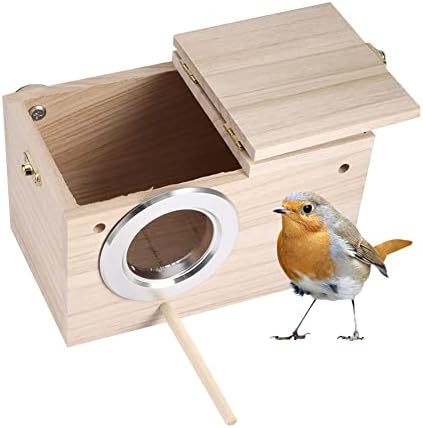 12x12x19,5 см Дървена Къщичка За Птици Домашни Любимци Топло Инкубационная Кутия За Отглеждане на Птичи Подаде Кутия