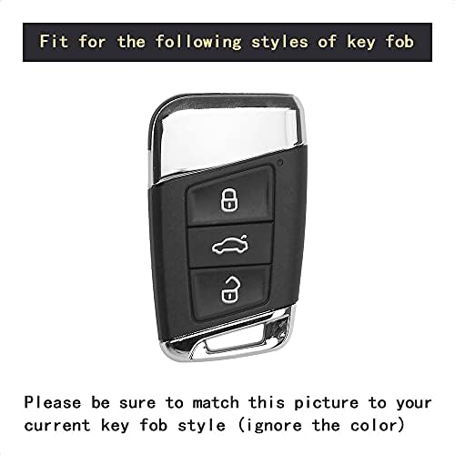 Калъф-ключодържател TANGSEN Smart Key Fob, Червен Защитен калъф от TPU, Съвместим с Skoda KODIAQ за Volkswagen VW Atlas Golf