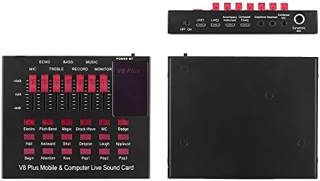 Аудиоусилитель KUQIZ Акумулаторна Мобилната и Компютърна Звукова карта в реално време на USB Аудиоинтерфейс с Няколко Звукови Ефекти BT-Връзка за Пеене на живо