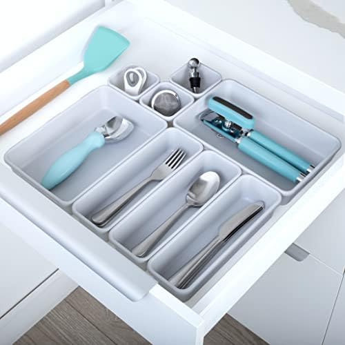 Интелигентен Дизайн Органайзер, с чекмедже - Комплект от 8 теми - Не съдържа BPA - Посуда, прибори за хранене и за офис,