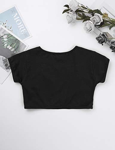 renvena / Обикновена Тениска с къс ръкав за малки момичета, Скъсяване на Върховете, Балетные Танци, Гимнастически Върховете За Активния Отдих