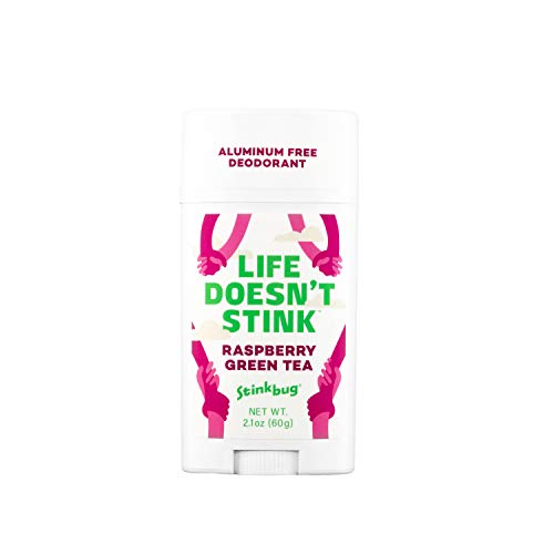 Естествен Органичен Дезодорант-Стик с аромат на малини и зелен чай с кокосово масло и Етерични масла, Дезодоранти без алуминиеви от Stinkbug Naturals, 2,1 Грама