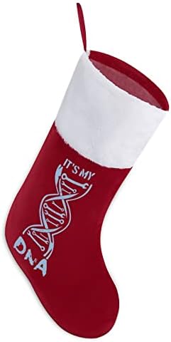 Това е Моята ДНК Коледни Окачени чорапи Чорапи за Коледно Камина Празничен Начало Декор