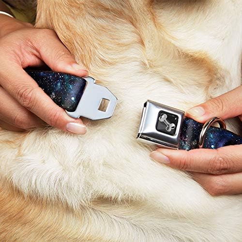 Нашийник за кучета с катарама за колан на автомобила - Galaxy Колаж - Ширина 1.5 инча - Подходяща за врата