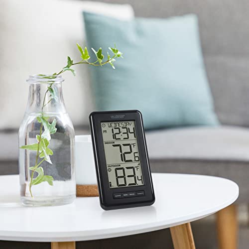 La Crosse Technology 308-43647-INT Цифров Черен Безжичен Термометър за измерване на влажността в помещението