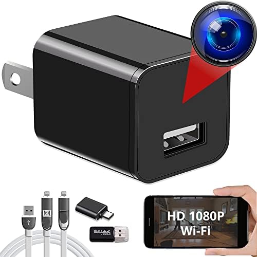 Шпионска камера Безжична Скрита WiFi камера с дистанционно гледане на HD 1080P - Зарядно устройство за шпионска камера