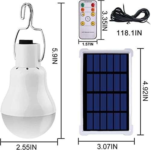 Слънчеви електрически крушки с датчик, дистанционно управление и таймер, акумулаторни led лампи на слънчевата енергия за използване