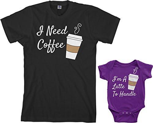 Комплект за Детско боди Threadrock Coffee & Latte и мъжки тениски в тон