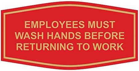 Марка Fancy Служителите Трябва да си мият ръцете, Преди да се върне на работа (Матирано злато) - Малък