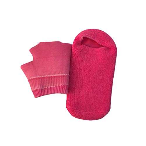 Milisten Набор от пинеток и ръкавици с хидратиращ гел За суха кожа, сухи ръце и крака, напукани петите (розови)