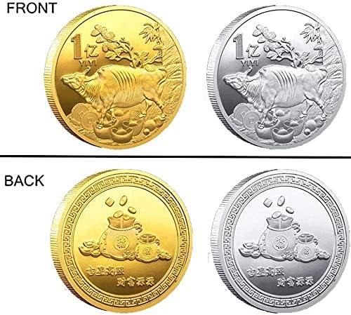4 БР Китайския Зодиак Годината на БИКА Възпоменателна Монета Сувенирни Монети 100 милиона Честит Подарък са подбрани Монета с Пластмасов Корпус