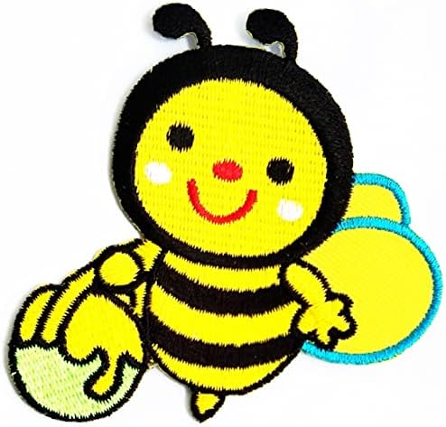 Kleenplus 3 бр. Жълта пчела, уважаеми насекомо, медоносная пчела, нашивка с изображение, за деца, бродирани железни