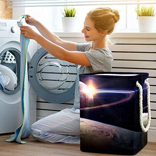 Невероятно Изгрева на Слънцето в Космоса 300D Оксфорд PVC, Водоустойчив Кошница За Дрехи, Голяма Кошница за Дрехи за Одеяла Дрехи Играчки в Спалнята