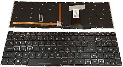 Siakoocty Замяна на лаптопа Американска Подредба RGB Клавиатура със задно осветление за Acer Nitro 5 AN515-54 AN515-44 AN515-43 AN517-51 AN515 n20c1 n20c2 Бяла Клавиатура на лаптоп за лаптоп