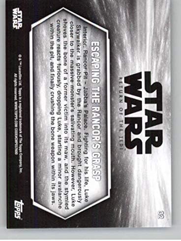 2020 Начело на Междузвездни войни: Завръщането на джедаите Черно-бял сепия #32, за да Избягат от ръцете на Ранкора (Люк Скайуокър) Официалната търговска картичка неспо?