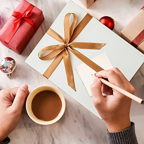 WCESS 1 пакет, набор от Магнитни подарък кутии с Ленти, Поздравителни картички, групирани от късчета хартия, 11x7,8x3,5 Инча, Бяла Подарък Кутия с капак за Подарък за Рожден