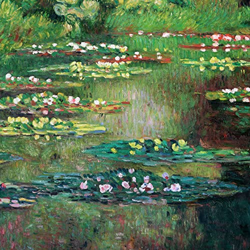Водни лилии 1904 - Възпроизвеждане на картини с маслени бои ръчно изработени Клод Моне, на сцената с цветя в градина