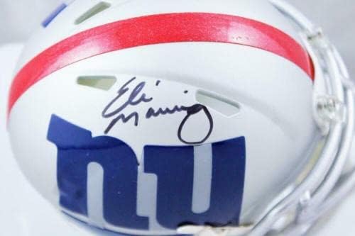 Ели Манинг е подписал мини-каска New York Giants AMP Speed - Fanatics Auth * Черен - Мини-Каски NFL с автограф