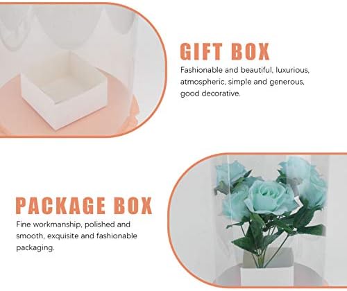 Cabilock Кутия за Закуски Контейнер за Опаковане на Подаръци За Букет Цветя, Кутия за Цветарите с Капак Прозрачен Цилиндър,
