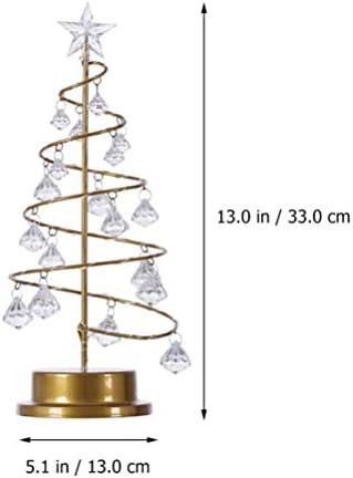 TOYANDONA Коледно Дърво Лампа Настолна Кристален LED Елха Бонсай Дърво Настолна Лампа за Празника на Сватбен Фестивал Начало