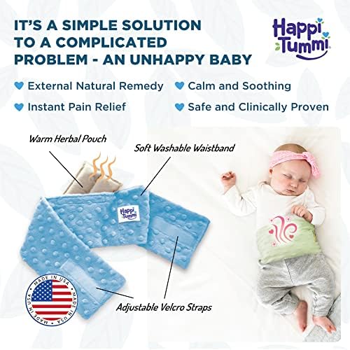Happi Tummi Baby Gas Relief Напълно Естествена Обвивка на корема Натурална Билкова Ароматерапия за бебета