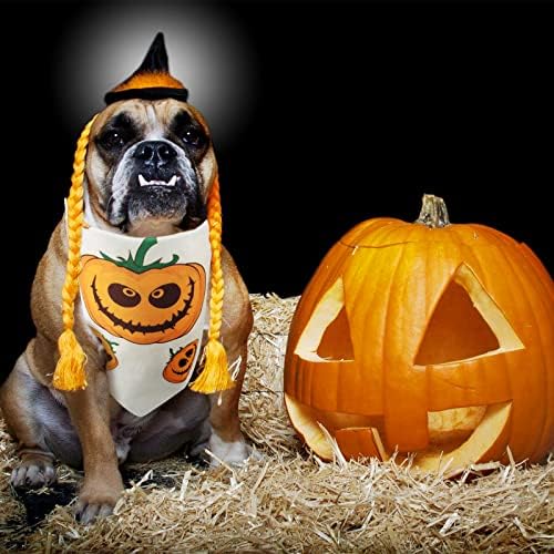 3 Опаковки Bandhan за кучета за Хелоуин, Триъгълна Кърпа за кучета XIEJ за Кучета, Регулируеми Кърпи с Принтом Призраци