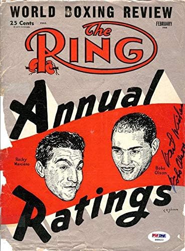 Карл Бобо Олсън постави Автограф На корицата На списание Ring Magazine PSA/DNA S48622 - Боксови списания с автограф