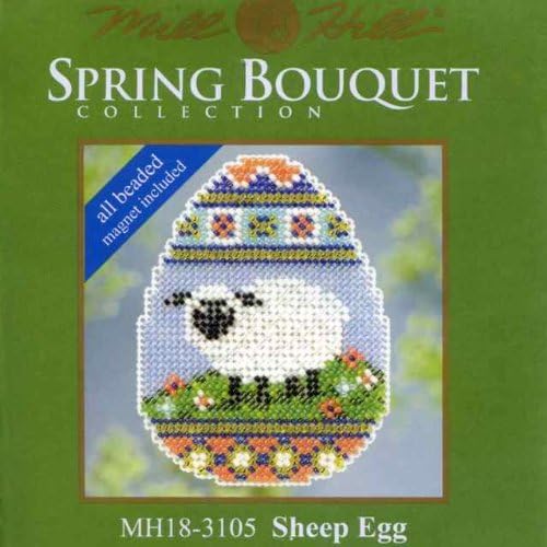 Овче Яйце Мил Хил, Вышитое Мъниста, Комплект За Бродерия на кръстат бод 2013 Пролетен Букет MH183105