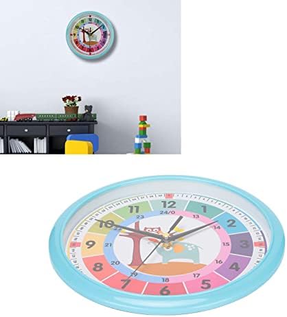 Обучителни часове за деца - Детски стенен часовник за спалня - Обучение часове за определяне на времето-Декор на стените в детската стая - Безшумни аналогов детски ч
