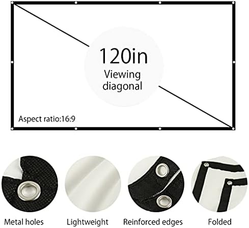 n/a 100/120 инчов Прожекционен екран HD 16:9 с диагонал на екрана от бял dacron, монтиран на стената lcd Прожекционен