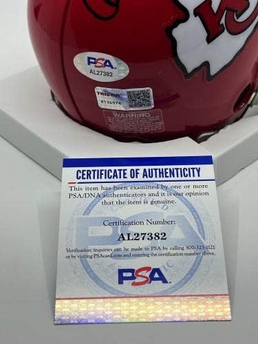Кърли Калп КОПИТО на 13 Водачи на Канзас Сити Подписаха Мини-Каска с Автограф на PSA DNA - Каски NFL с автограф