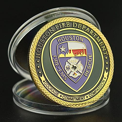 Пожарна служба Хюстън Съединените Щати са подбрани Позлатен Сувенир, Подарък Колекция на Art Възпоменателна Монета Свети Флориана