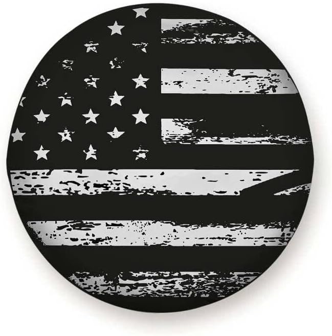 LOJAOGON Черно-Бял Ретро Калъф за резервна гума с Флага на сащ, Защитни Пыленепроницаемые Капаци за колелата, Подходящи