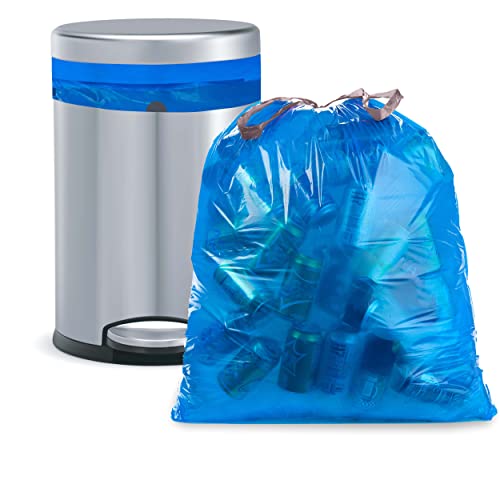 Алуминиеви, пластмасови торби за боклук на 13 литра 0,7 ОЧАРОВАТЕЛЕН Син цвят с завязками - 24 x 27 - Опаковка от