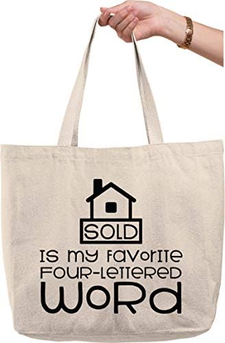 Продадени моята любима дума от четири букви home real estate market Натурална Холщовая чанта-тоут забавен подарък