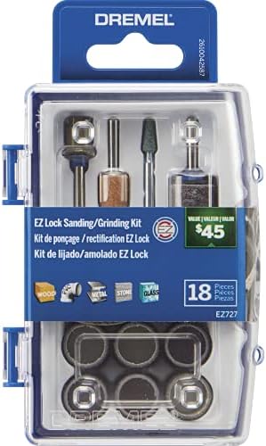 Dremel EZ727-01 EZ Lock Набор от аксесоари за шлифоване и заточване на въртящи се инструменти, Разнообразни от 18 теми - идеален
