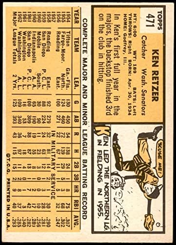 1963 Topps Baseball 471 Кен Ретцер Силна серия Отличен (5 от 10) за версия Mickeys Cards