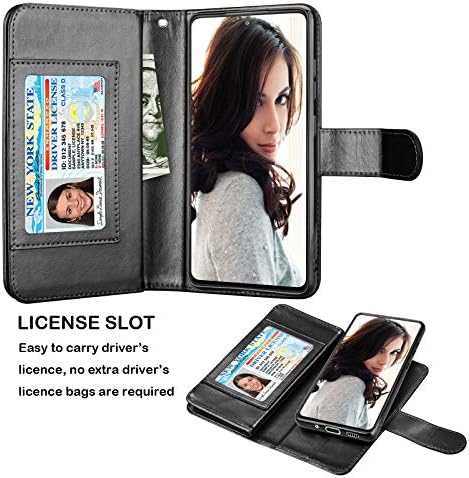 Калъф NJJEX Galaxy S20 FE 5G, една чанта-портфейл Samsung S20 Фен Edition/S20 FE 5G, [9 слотове за карти] От изкуствена кожа, държач за кредитни карти, флип-надолу награда [Подвижни], Магнитн?