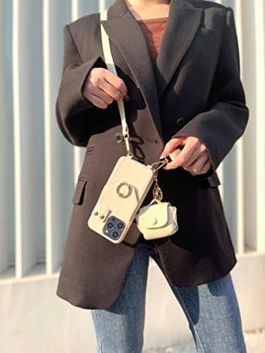 Калъф за телефон AnsTOP по рамото за iPhone 14 Pro Max, една чанта-портфейл с размер 6,7 инча, калъф за iPhone с RFID заключване, държач за карти, лента за през рамо за жени, сладък защи