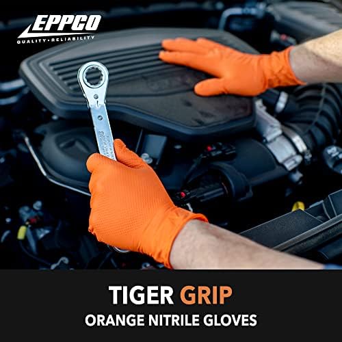 Ръкавици EPPCO TigerGrip 8-Миллиметровые Нитриловые Прах за Еднократна употреба, без латекс, Текстурирани, с превъзходно