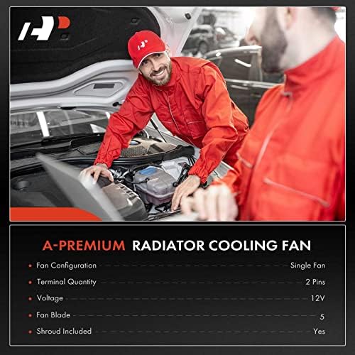 Вентилатор за охлаждане на радиатора на двигателя A-Premium в събирането е Съвместим с Honda Odyssey 2011-2017, V6 3.5 L Лявата страна, замени # 19015RV0A01, 19020RV0A01