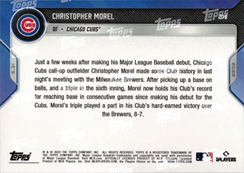 Бейзбол Topps Now 2022 #276 Кристофър Морел, който Получи карта за начинаещи Cubs - 1-i карта Topps Now
