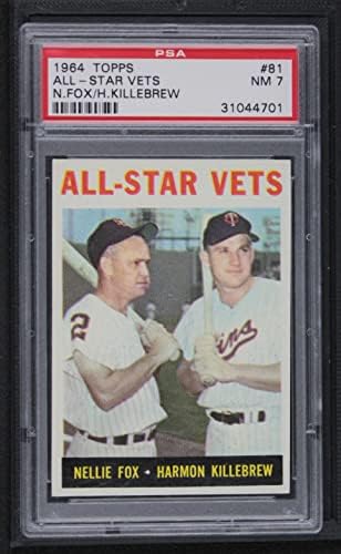 1964 най-Добрите ветерани на звездите № 81 Хармън Киллебрю / Нели Фокс Туинс/ Уайт Сокс (Бейзболна картичка) PSA PSA 7.00 Туинс/