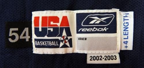 2002-03 Баскетболен отбор на САЩ №18, Издаден В тениска в Тъмно синьо 54+4 DP20262 - Използвана игра в НБА